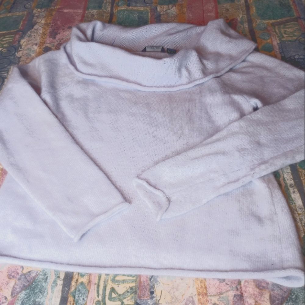 Hillard Hanson XL Blue AngoraWool Blend RaglanLslv Knit CowlNeck WomenTopSweater - Picture 4 of 10